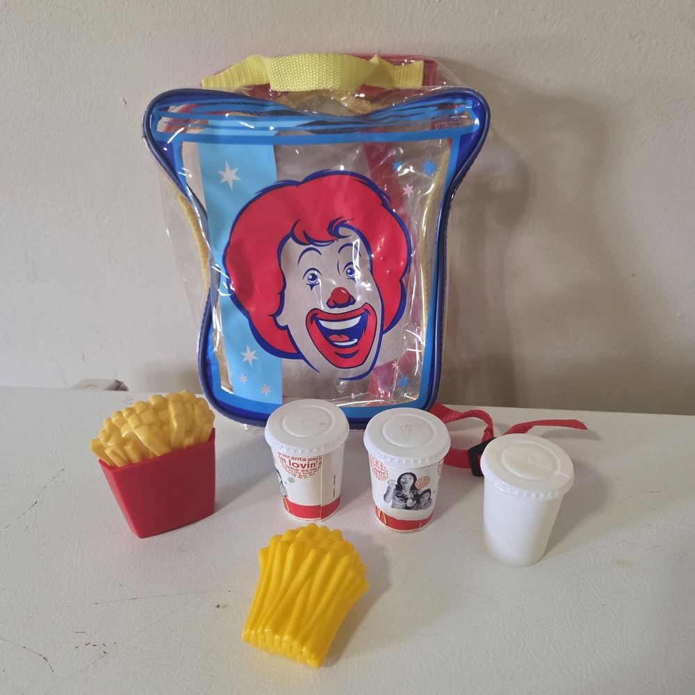 Vintage McDonald's Play Food Set with Backpack.